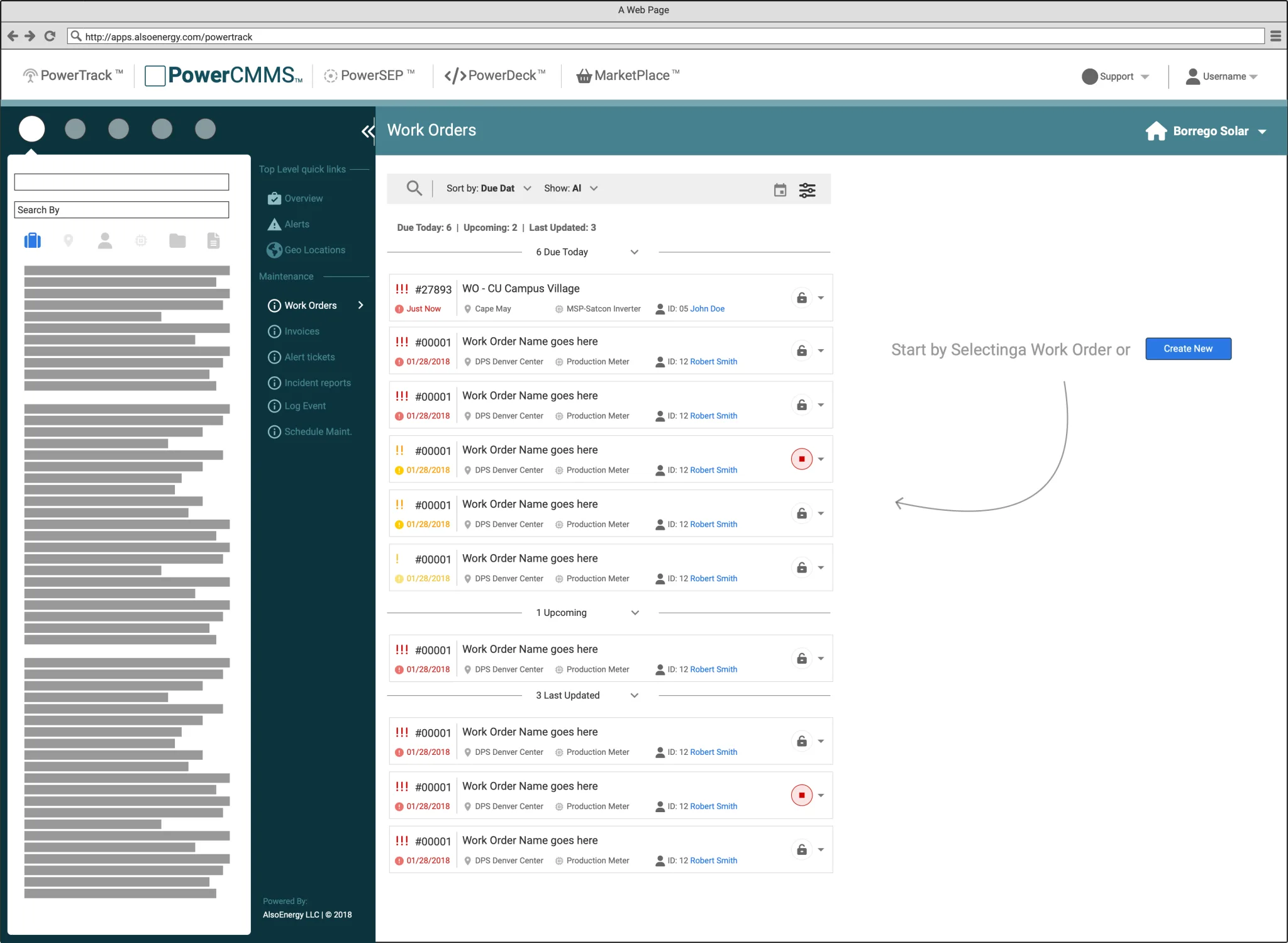 PowerCMMS — Computerized Maintenance Management System interface