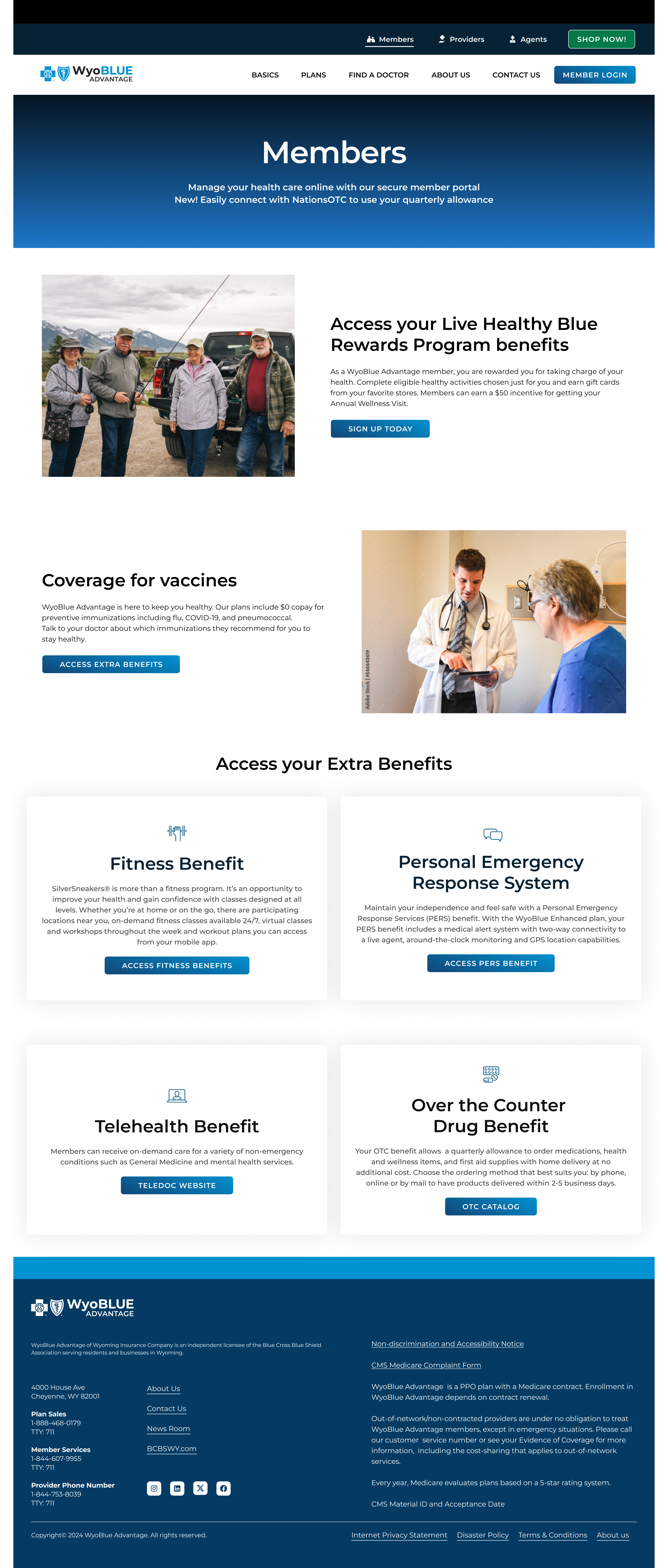 BCBSWY WyoBlue Advantage PPO Website design
