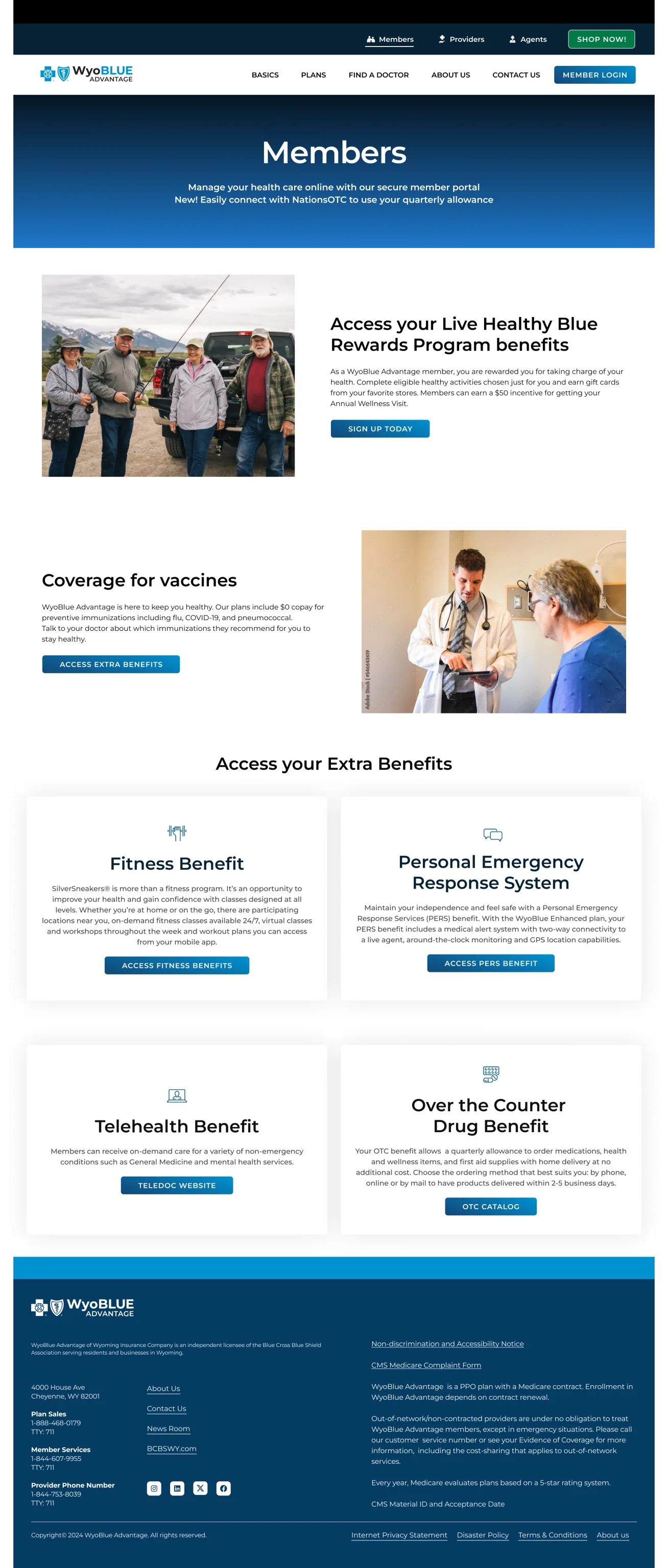 BCBSWY WyoBlue Advantage PPO Website design