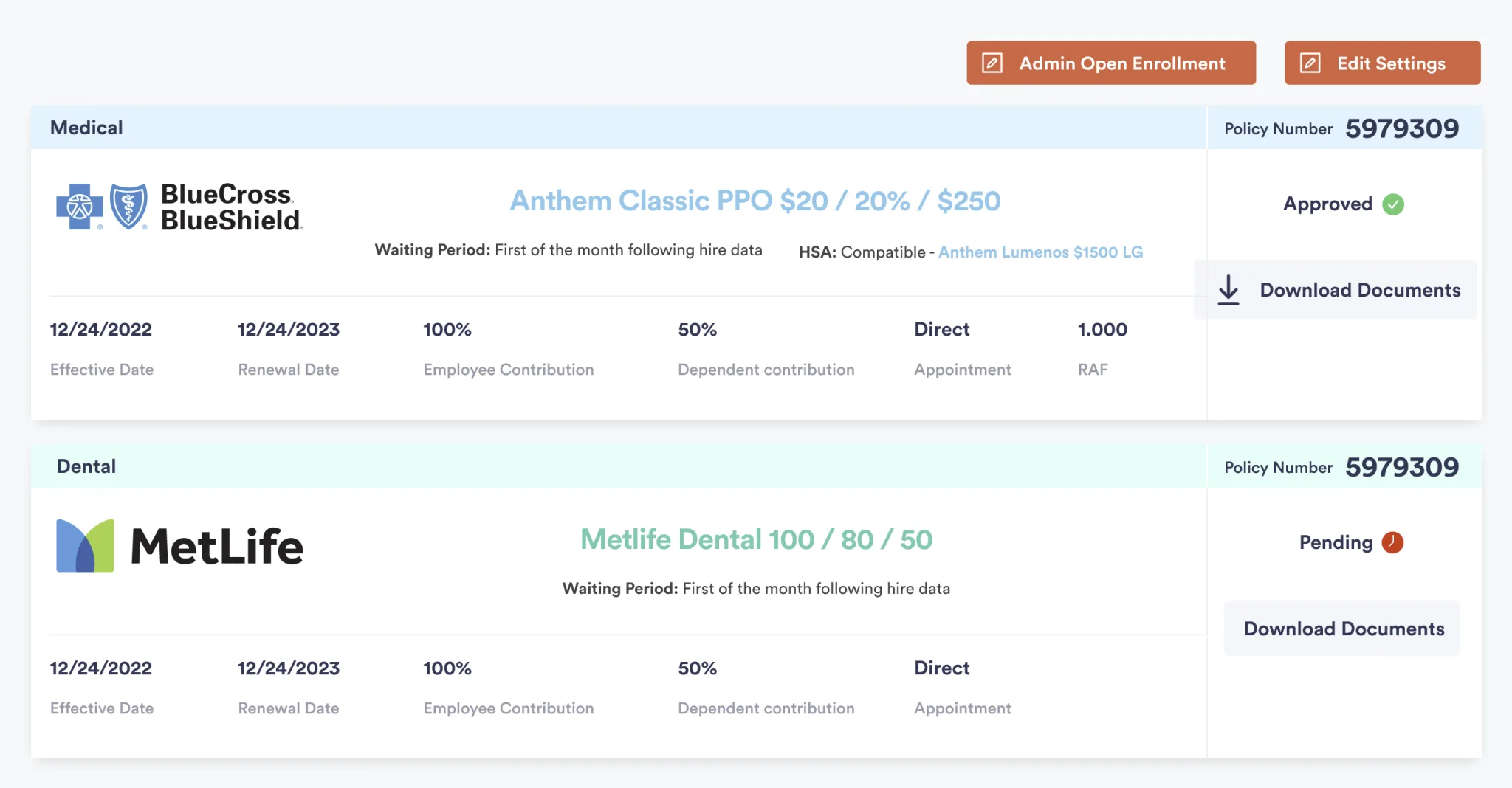 Zenefits Comparison Tables Redesign results