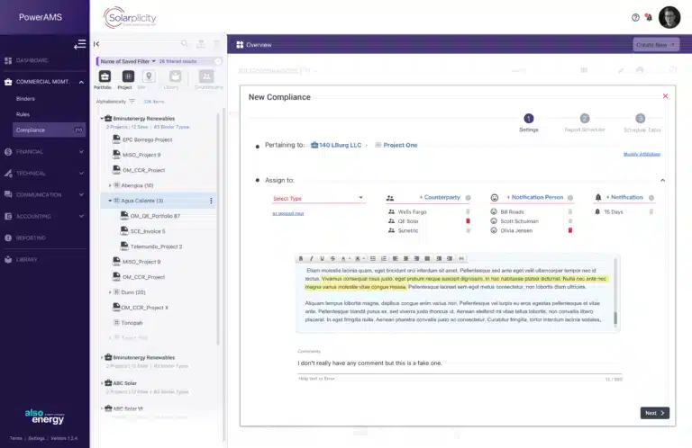 PowerTrack Asset Management System - Creating New Compliance Deliverable