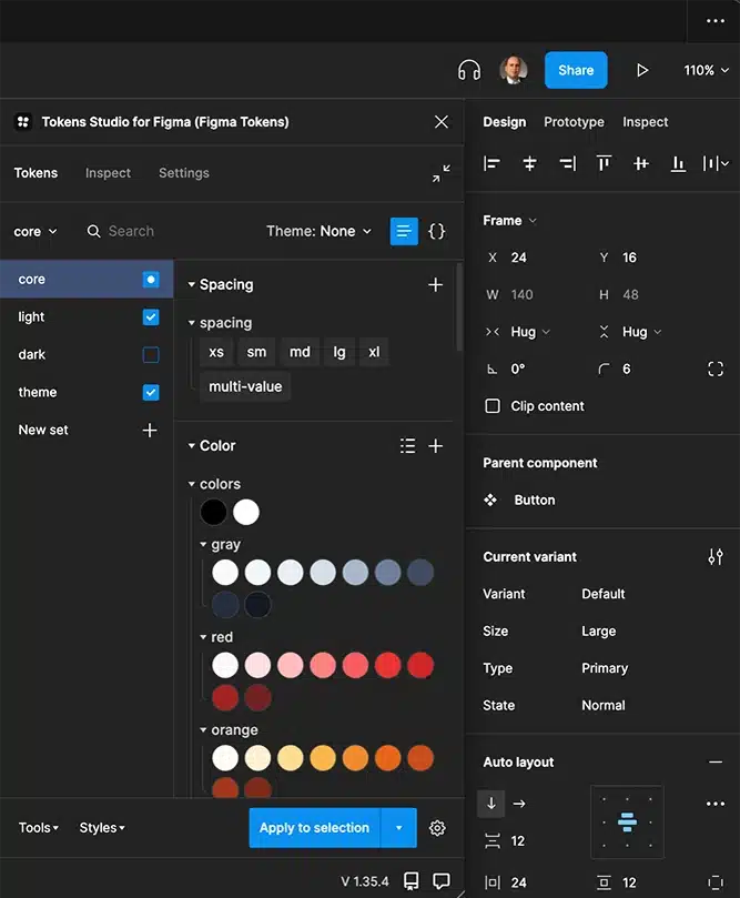 Design systems architect Figma tokens